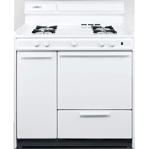 WNM430P 36" Freestanding Gas Range with 4 Sealed Burners 2.9 Cu. Ft. Capacity Manual Clean Broiler Drawer & Recessed Oven Door in White (Image is not exact)