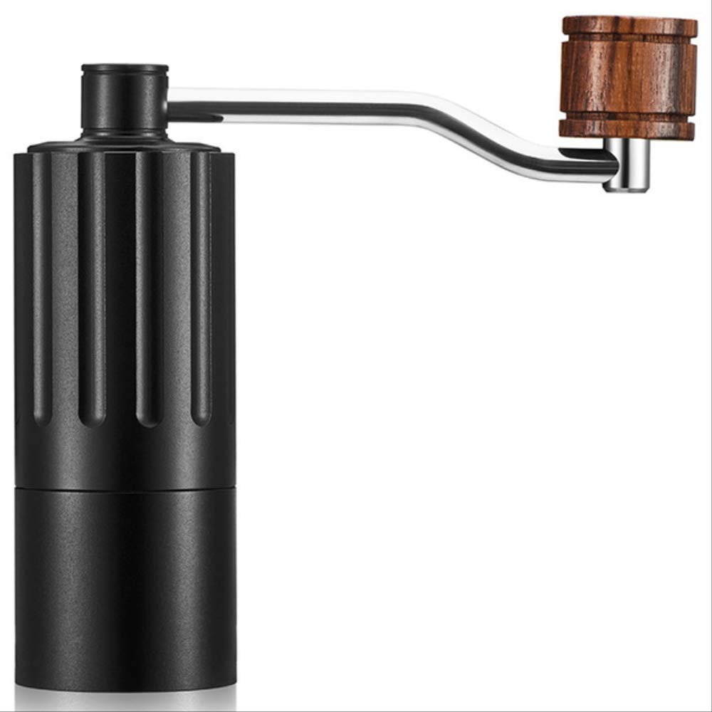 Mini Macinacaffè Manuale con Nucleo in Acciaio Inossidabile Macinacaffè Regolabile con Anello in Gomma di Stoccaggio Facile da Pulire Portatile Nero