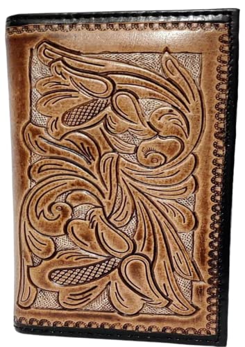 JF Reitsport Unisex Geldbörse/Clutch aus echtem Leder im Western-Cowboy-Stil, Braun