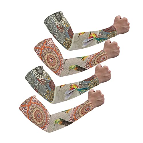 Xpyiqun Boho Hummingbird Sleeves to Cover Arm for Women Cooling Arm Cover Sun UV Protection Framers Sleeves for Gardening Youth Compression Sport Sleeves for Baseball Basketball Golfing