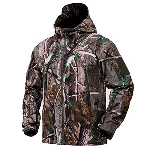 Hunting Jacket for Men Quiet Hunting Camouflage Clothing Hoodie Camo Coat Water-Repellent Windproof