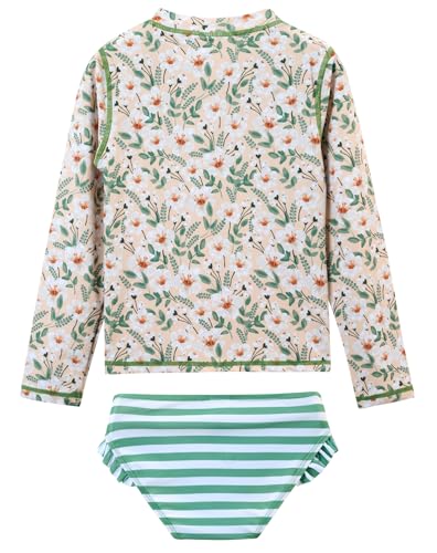 Toddler Girls Swimsuit Rash Guard Sets 2-Piece Bathing Suits UPF 50+ Summer Kids Swimwear 2-7T2