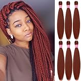 MSBELLE Braiding Hair,26 Inch 6 Pack Ginger Braiding Hair Pre Stretched Synthetic Soft Yaki Texture Crochet Braids Hair Extensions for Women (Copper Ginger 350#)