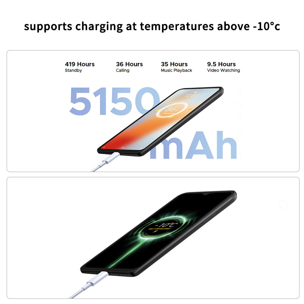 N55 Pro, telefon komórkowy, smartfon z systemem Android 14, 16 GB RAM 256 GB ROM, ekran 6,56" IPS HD+, aparat główny 13 MP AI + przedni aparat 8 MP, podwójna karta SIM 4G (niebieski)
