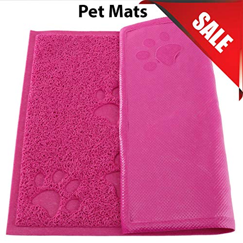 Opul Mantel Individual Cuadrado de PVC, Impermeable, para Comida de Perro, Gato, Perro, Cachorro, Mascota, Gato, Plato, Comida y Agua, fácil de Limpiar, Grado FDA