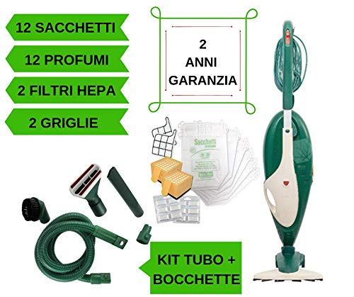 SCOPA ELETTRICA ASPIRAPOLVERE VORWERK FOLLETTO VK 135 COME NUOVO CON 24 MESI DI GARANZIA E TUBO FLESSIBILE IN OMAGGIO sacchetti e profumi