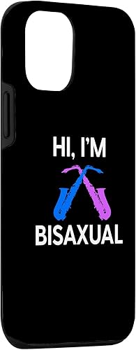 Miniatura 3 de iPhone 13 Pro Hi I'm Bisaxual Saxophone Funny Bi Pride Colors LGBT Humor Case