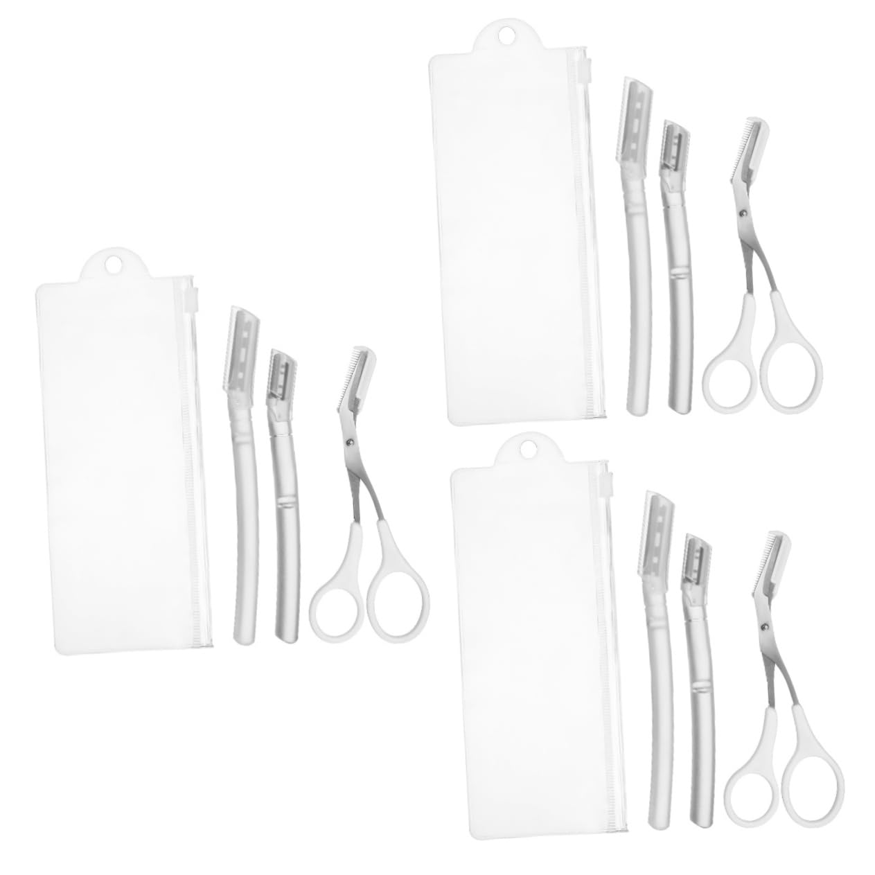 FOMIYES 3 Sets Men's Eyebrow Grooming Kit Eyebrow Shaper Set Razor Trimmer Brow Shaping Tool Kit Safe Comfortable Handle Easy to Use Lightweight Versatile