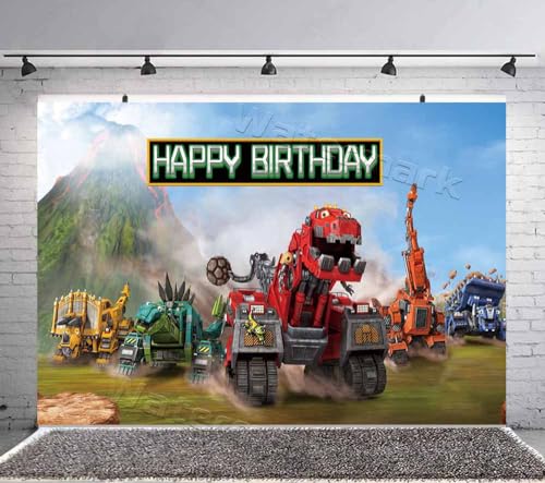 Preescolar, Toy GEBBEM - Telón de fondo de dinosaurio para cumpleaños, baby shower, suministros de fiesta, pancarta de fondo, fotografía y decoración de fondo