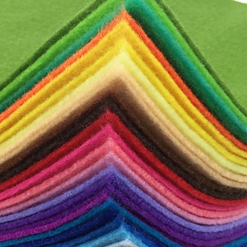 Image of flic-flac 28pcs 12 x 8 inches (30cmx20cm) 1.4mm Thick Soft Felt Fabric Sheet Assorted Color Felt Pack DIY Craft Sewing Squares Nonwoven Patchwork (Pack of 2)
