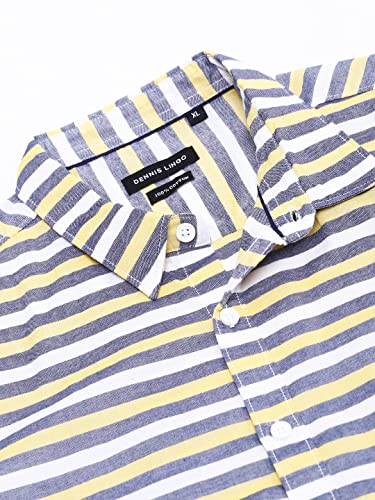 Image of Dennis Lingo Men's Cotton Slim Fit Striped Casual Shirt (Long Sleeves)