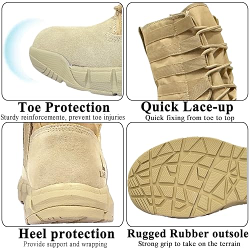 lightweight military tactical combat boots men outdoor hiking desert army boots breathable male jungle shoes man side zipper