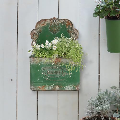 All-Chic-Metal-Wall-Planter-Outdoor-Wall-Hanging-Planter-Rustic-Wall-Mount-Planter-Outdoor-Wall-Planter-for-Farmhouse-Garden-Decor-Green