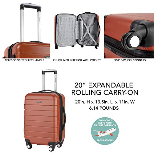 Wrangler 20" Piece USB Port Cup Holder Carry-On Luggage3