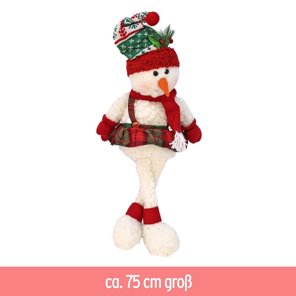 BEMIRO Deko Schneemann mit baumelnden Beinen - ca. 75 cm
