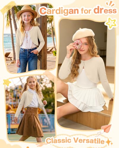 Image of Girls Uniform Long Sleeve Knitted Cardigan