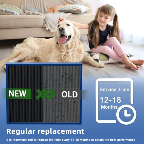 Image of MERV 16 Filter Compatible with Lennox X8789 Filter Replacement PCO16-28 Air Purifier Cleaner - 16 inch x 26 inch x 5 inch,actual size: 15.9 inch x 24.9 inch x 4.3 inch, 2 Pack