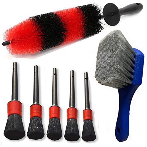 7Pcs Wheel & Tire Brush , car detailing kit , 17inch Long Soft