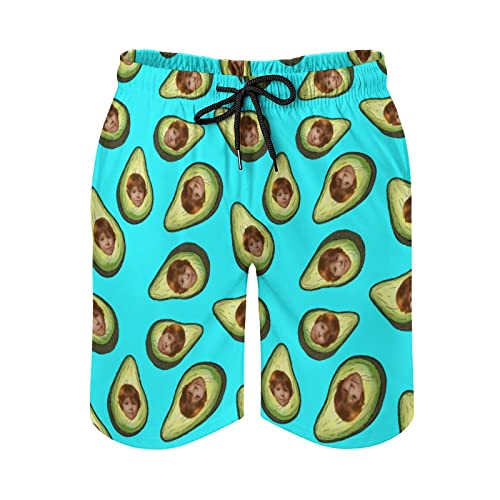 Custom Faces Print Men's Swim Trunks Personalized Beach Board Shorts Summer Surf Quick Dry Swimsuit Swim Shorts