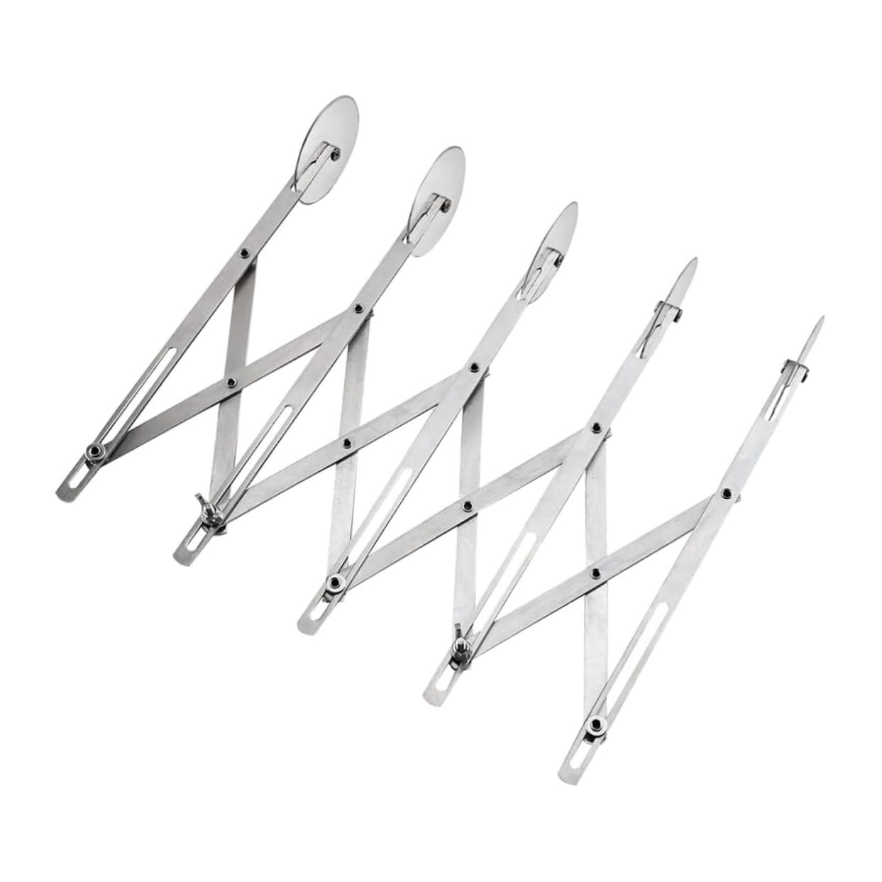 Amosfun Couteau Pâtisserie 5 Roues en Acier Inoxydable Argenté, Coupe-pâte Ajustable, Outil Essentiel Cuisine Moderne, Trancheuse à Pizza Pratique et Résistante Lave-vaisselle
