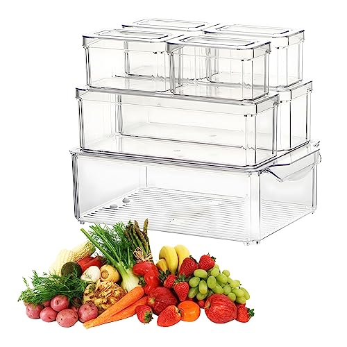Recopilación de Refractarios disponible en línea para comprar. 45 Juego De 7 Organizador De Cocina, Contenedores Para Refrigerador De Plástico Con Tapa, Contenedores Para Alimentos De Nevera Disponible Para Frutas Y Verduras
