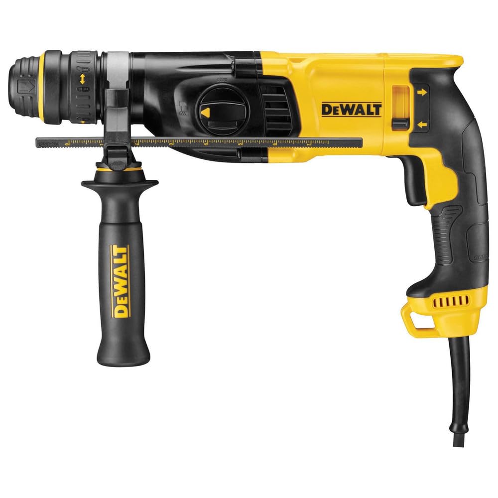 DEWALT D25134K-QS - Martillo Perforador con Cable, 2,8J, Capacidad de Perforación 24 mm Hormigón,13 mm Metal y 30 mm Madera, 3 Modos, Funcionamiento 0-1500 rpm y 5500 golpes/min