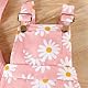 UUAISSO Neugeborenes Mädchen Kleidung Gänseblümchen-Aufdruck Gerüschtes Oberteil mit Hosenträgerhose und Tasche Shorts Sommerkleidung rosa 0-3 Monate