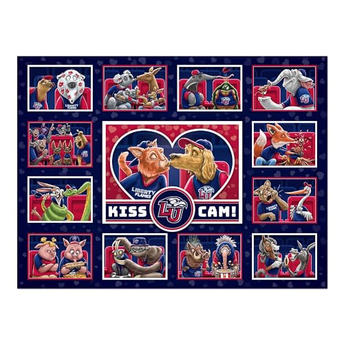 Image of YouTheFan NCAA Liberty Flames inchKiss Cam inch 500 Puzzle | 500 Pieces, 15 inch X 20 inch Size, Original Artwork, Humorous Illustrations, Officially Licensed, Fun Fan Gift
