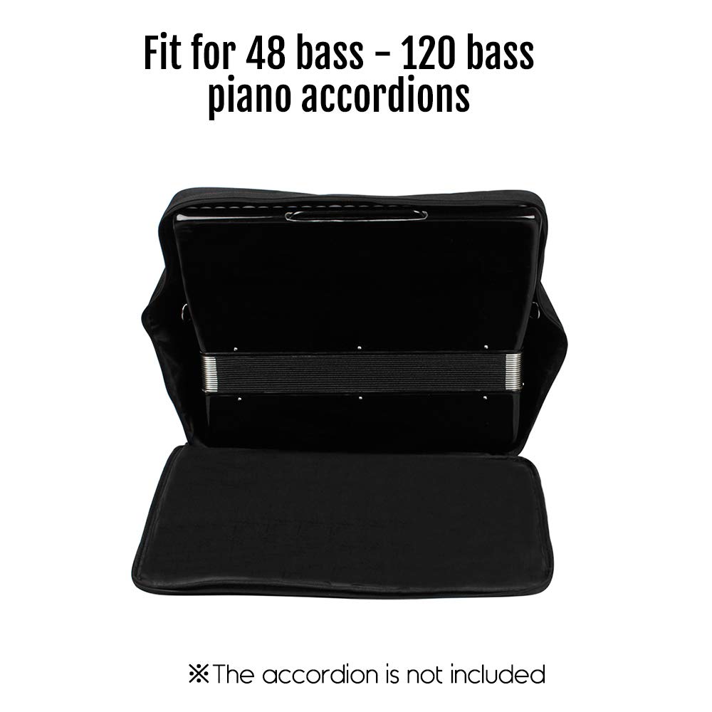 ACAGALA Fisarmonica Gig Bag Piano Fisarmonica Custodia per strumenti a tasti 48/80/96/120 Bass Piano Fisarmoniche Nero