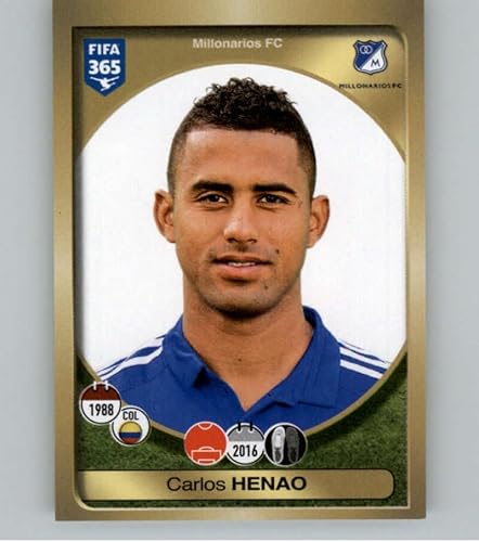 2016-17 Panini FIFA 365 Stickers CentralSouth America #140 Carlos Henao Millonarios F.C. Official Soccer Album Sticker in Raw (NM or Better)
