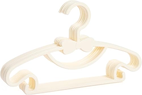 XIANGBINXUAN Perchas de plástico para niños, colgador ligero para vestidos con gancho, lindo lazo que ahorra espacio, colgador de ropa fuerte y