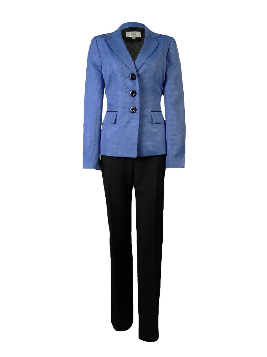 Le Suit Women's 3 Button Jacket and Pant Suit Set