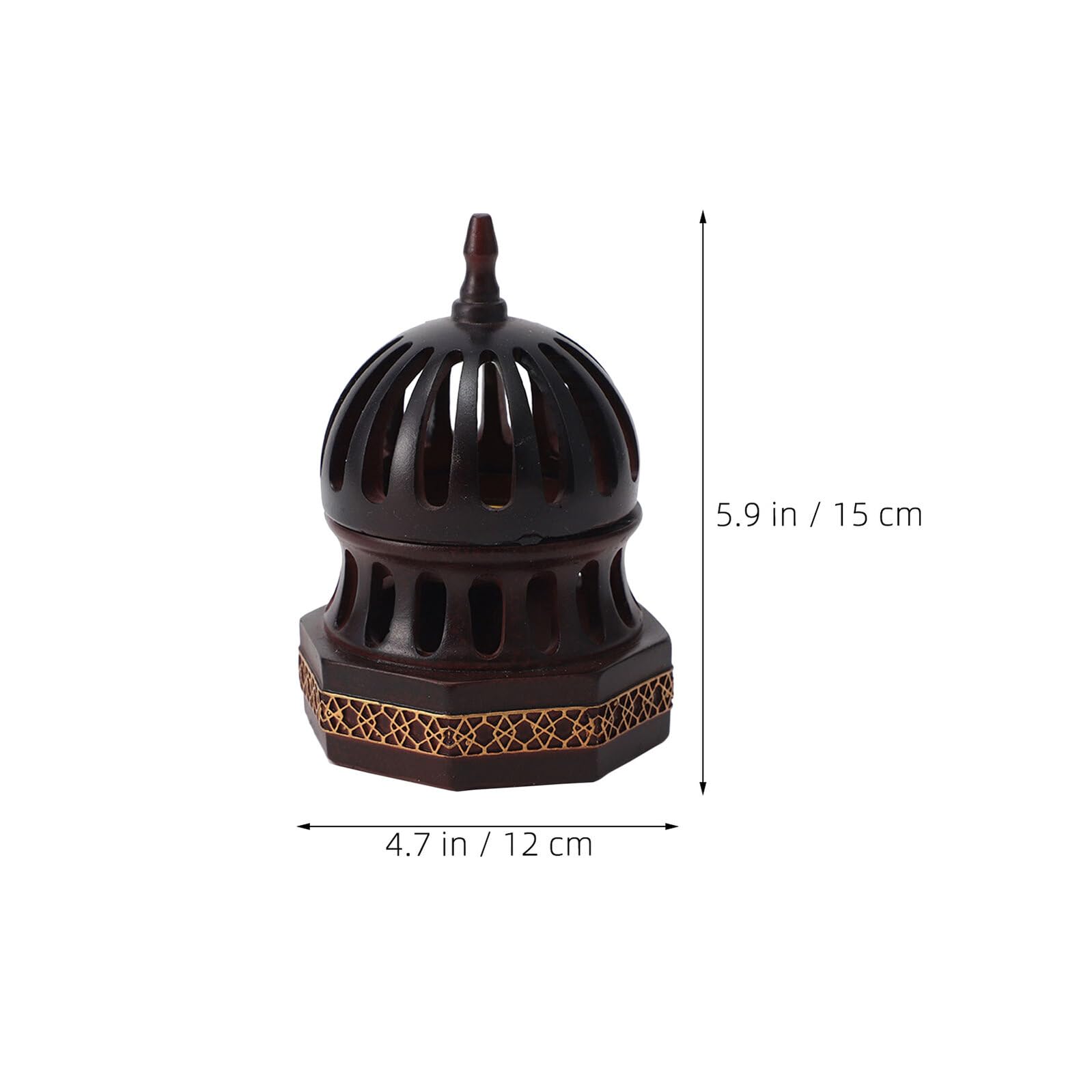 Quemador de Bakhoor Árabe Hueco de Resina Marrón 12, 5 Cm