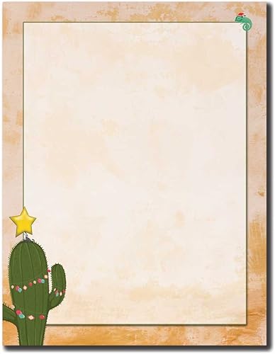 Papel de impresora láser y inyección de tinta de cactus de Navidad, paquete de 25