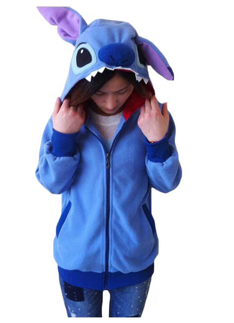 King Ma Unisex Cute Cartoon Zipper up Hoodie Tops Cosplay Costume