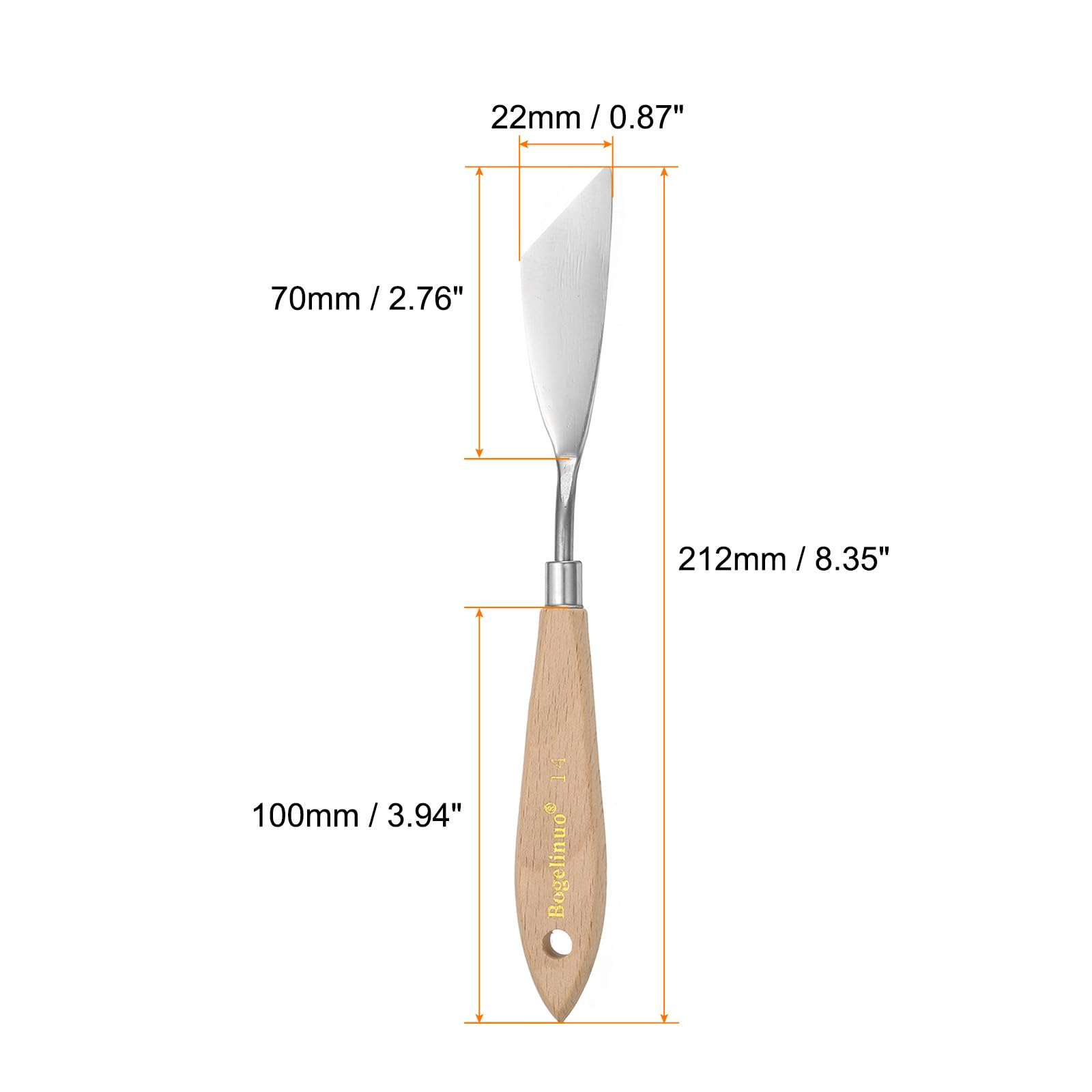 HARFINGTON 4pcs 14# Painting Palette Knife Pointy Slant Stainless Steel Art Spatula Painting Pallet Knives Scrapers Tools with Plastic Handle for Acrylic Oil Canvas Mixing Spreading