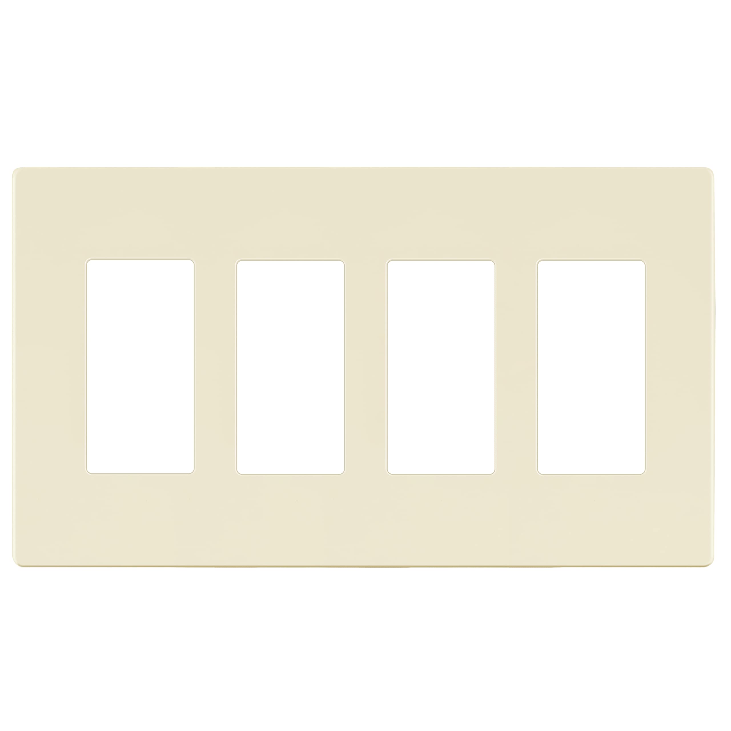 LIDER Matte Finish Decorator Switch Cover, Screwless Wall Plate, Mid-Size 4-Gang 4.88" x 8.58", Unbreakable Polycarbonate Thermoplastic, UL Listed,