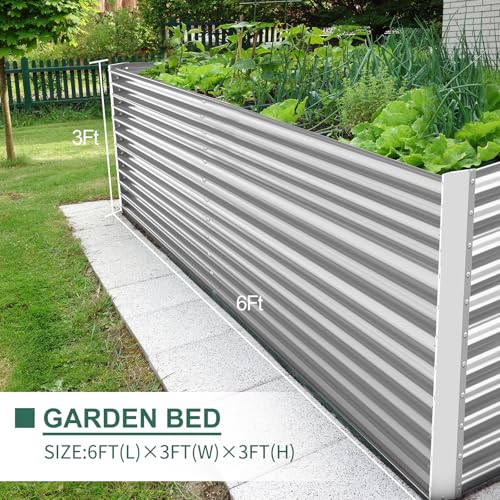 Land Guard 8x4x3ft Rectangular Galvanized Raised Garden Beds, Large-Capacity Metal Planter Box Outdoor, Durable Deep Raised Garden Bed 3ft Tall, Raised Beds for Gardening Vegetables, Classic Silver - Image 5