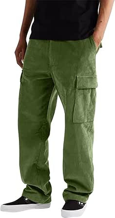 Big and Tall Pants Mens Autumn and Winter Solid Color Corduroy Multi ...