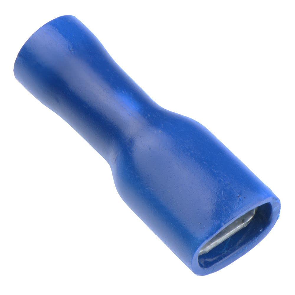 100 x Blue 4.8mm Female Fully Insulated Crimp Spade Connector 14-16AWG Wire Cable Electrical