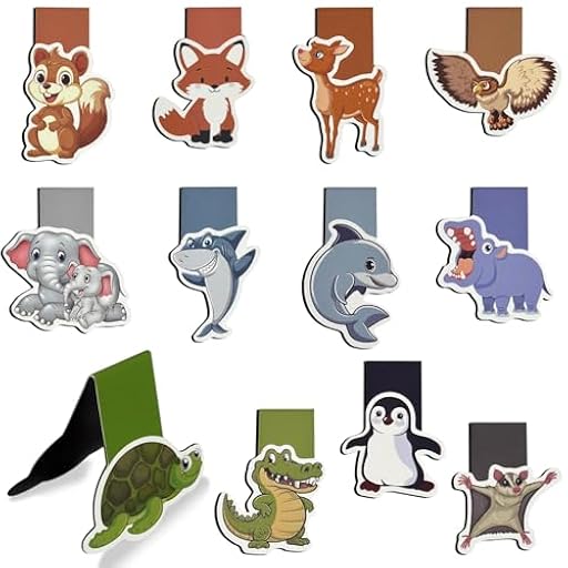 Leyrens 12 Piezas Marcapaginas Magnetico, Adorables marcapáginas con diseño de animales, para amantes de los libros, profesores, imanes fuertes con clip para sujetar páginas de forma | Ya disponible en tu tienda friki favorita! En mundofriki.es! Leyrens 12 Piezas Marcapaginas Magnetico, Adorables marcapáginas con diseño de animales, para amantes de los libros, profesores, imanes fuertes con clip para sujetar páginas de forma | Ya disponible en tu tienda friki favorita! En mundofriki.es!