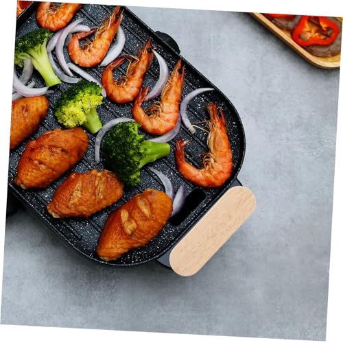Toyvian 焼き肉用アクセサリー 実木製断熱グリップ キッチン鍋取っ手 フライパン スキレット対応 ノンスリップ快適グリップ 料理用交換用ハ