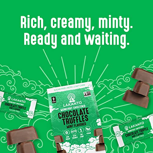 Lakanto Sugar Free Chocolate Truffles - Sweetened With Monk Fruit, Keto Diet Friendly, Vegan, 1 Net Carb, Creamy, Smooth, Delicious (Mint - Pack Of 1) #TOP5