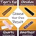 Large Crystal Tower Set of 5 – 3” Lifestyle on Fire Crystal Wands for Healing and Energy Direction – Points in Rose & Clear Quartz, Tigers Eye, Amethyst, Black Obsidian – Stone Decor