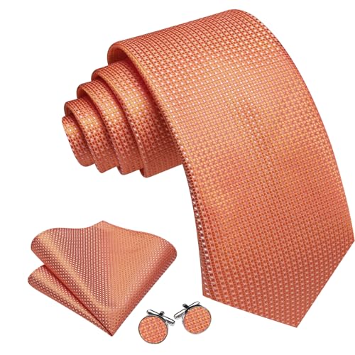 Image of Barry.Wang Ties for Men Silk Tie Sets Polka Dot Woven Necktie Pocket Square Cufflinks Business Wedding