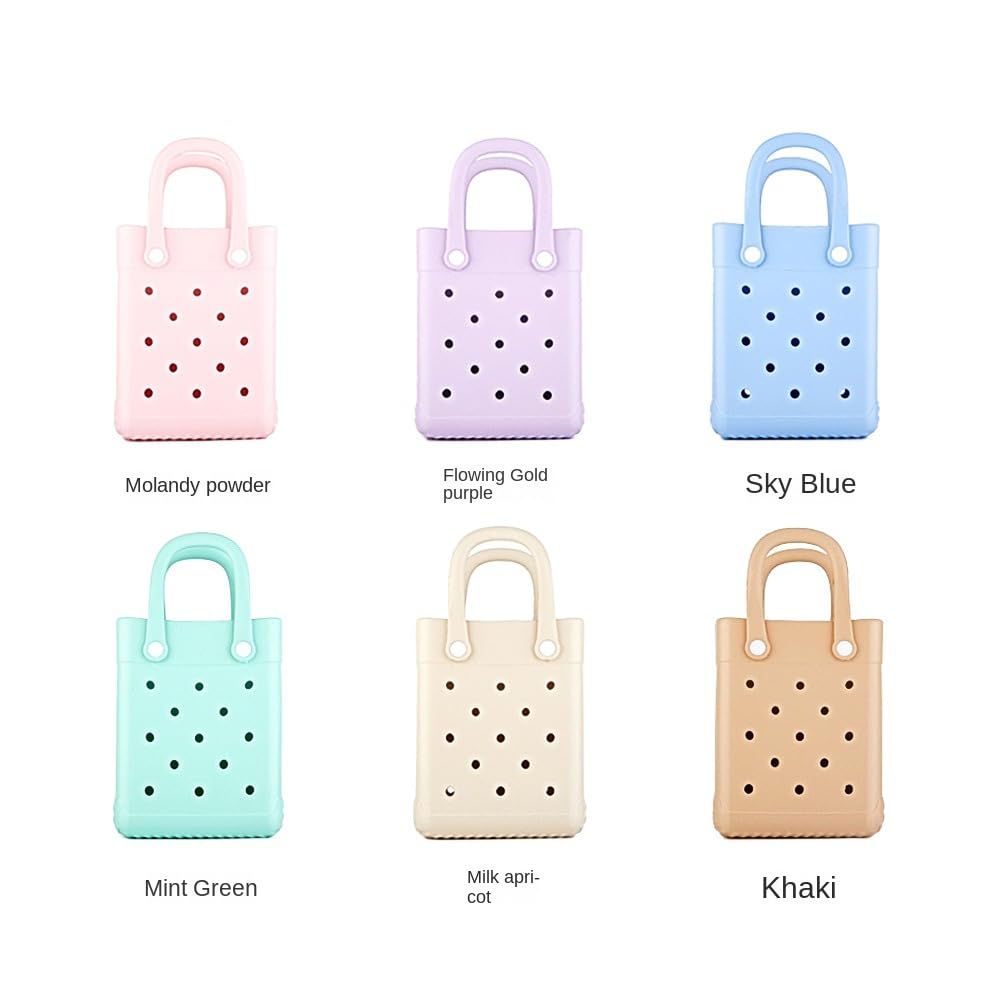 GBB Sac de plage en caoutchouc - Taille XS - Imperméable - Mini sac fourre-tout pour bateau, piscine, sport, voyage, sac à main ouvert