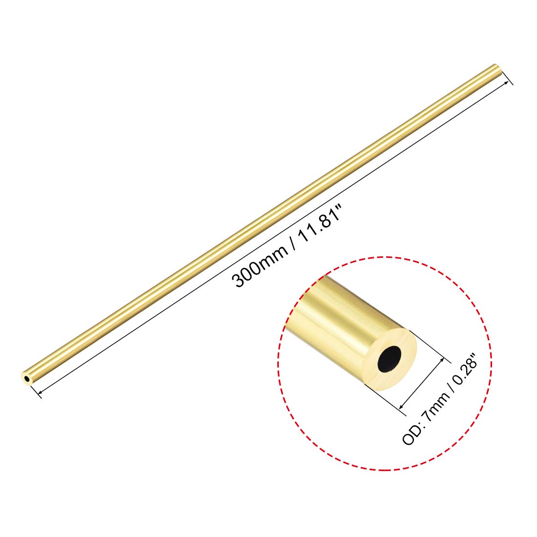 sourcing map Tubo rotondo in ottone, lunghezza 7 mm diametro esterno 2 mm spessore della parete, tubatura diritta senza cuciture del tubo sourcing map Tubo rotondo in ottone, lunghezza 7 mm diametro esterno 2 mm spessore della parete, tubatura diritta senza cuciture del tubo