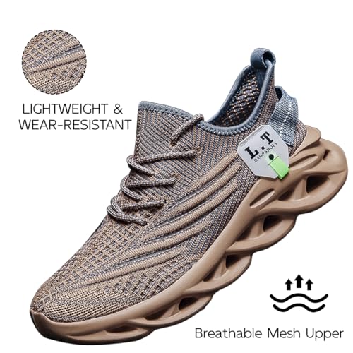 Image of EGMPDA Mens Shoes Running Slip On Tennis Walking Shoes Lightweight Breathable Sneakers for Gym Work Casual Soft Sole Trainers Non Slip Athletic Footwear