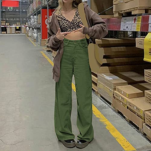 Eauptffy Damesbroek corduroy broek mode hoge taille corduroy broek vrouwen comfortabele vrijetijdsbroek retro rechte broek slim fit sweatbroek streetwear corduroy broek Y2K stijl Harajuku E-meisje broek - Image 3