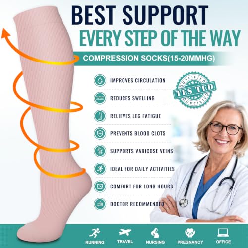 Image of 3 Pack Medical Compression Sock-Compression Sock For Women and Men Circulation -Best for Running,Nursing,Athletic Sports
